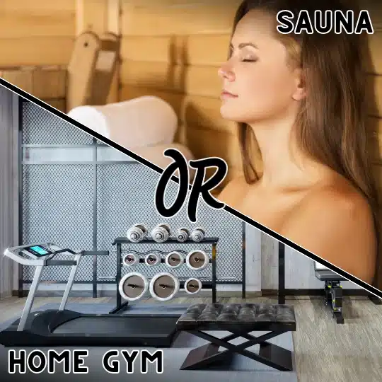 a woman in a sauna