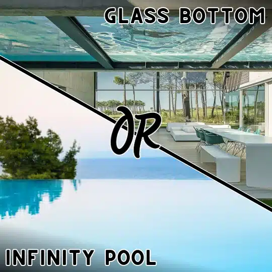 a pool with a glass roof
